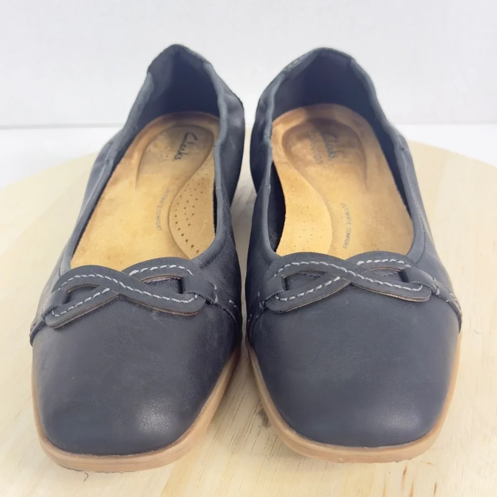 Clarks Collection Women's Shoes Blue Leather Mary Jane Flats Size 10M‎